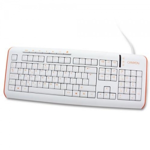 CANYON CNR-KEYB7 , White/Orange, PS/2+USB